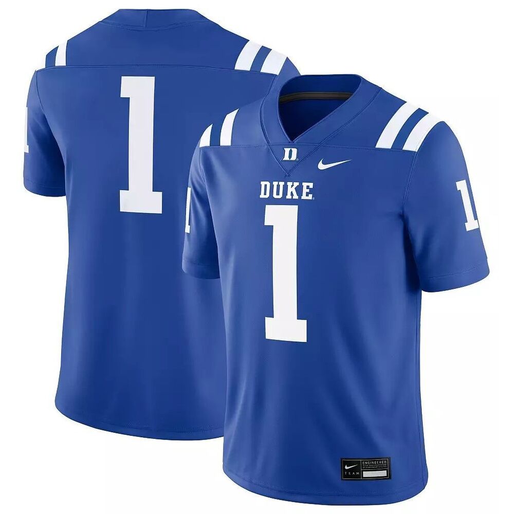 Nike Youth Duke Blue Devils #1 Dri-FIT Football Game Jersey Duke Blue XL
